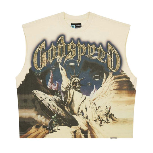 Godspeed The Landing Sleeveless Bone Tee