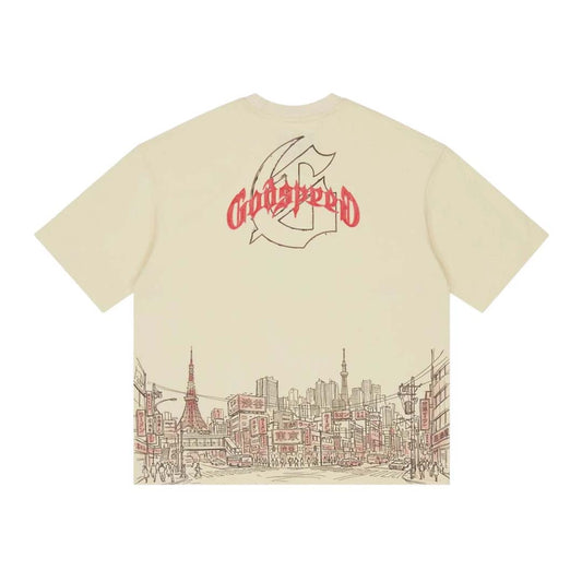 Godspeed Tokyo Skyline Tee Cream