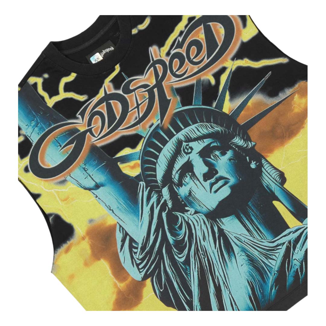 Godspeed Voltage Sleeveless Black Yellow Tee