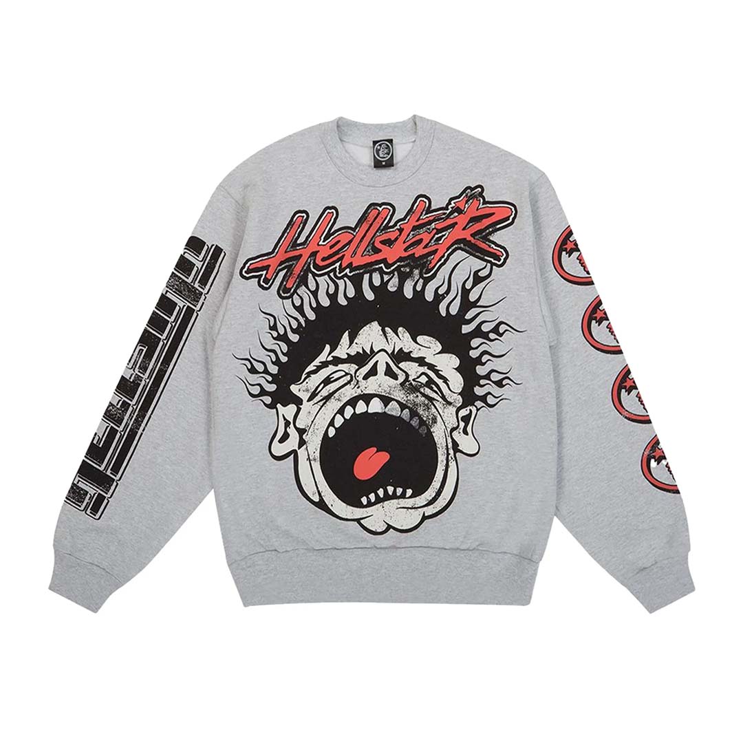 Hellstar Records Crewneck Heather Grey