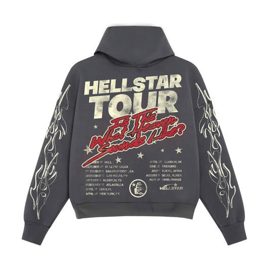 Hellstar Records Tour Hoodie Faded Black