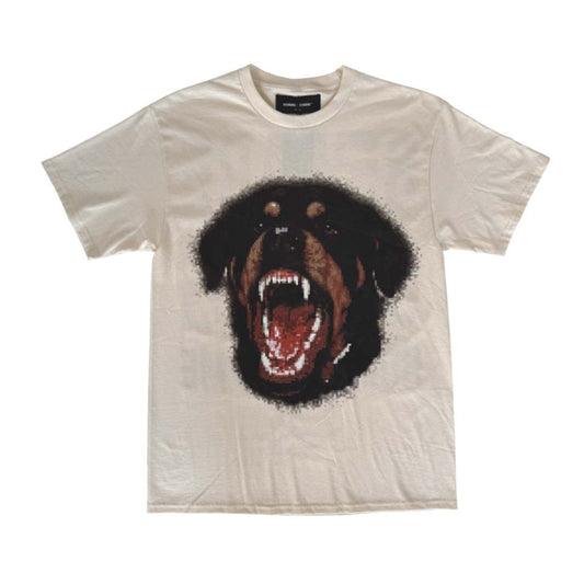 Homme Femme Digital Rottweiler Beware of Dog Bone Tee