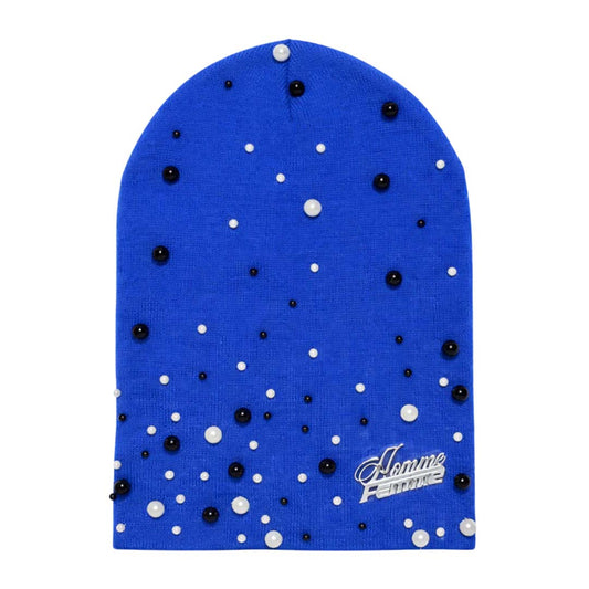 Homme Femme Gemstone Beanie Blue