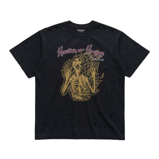 Homme Femme Heaven Or Homme Black Distressed Tee