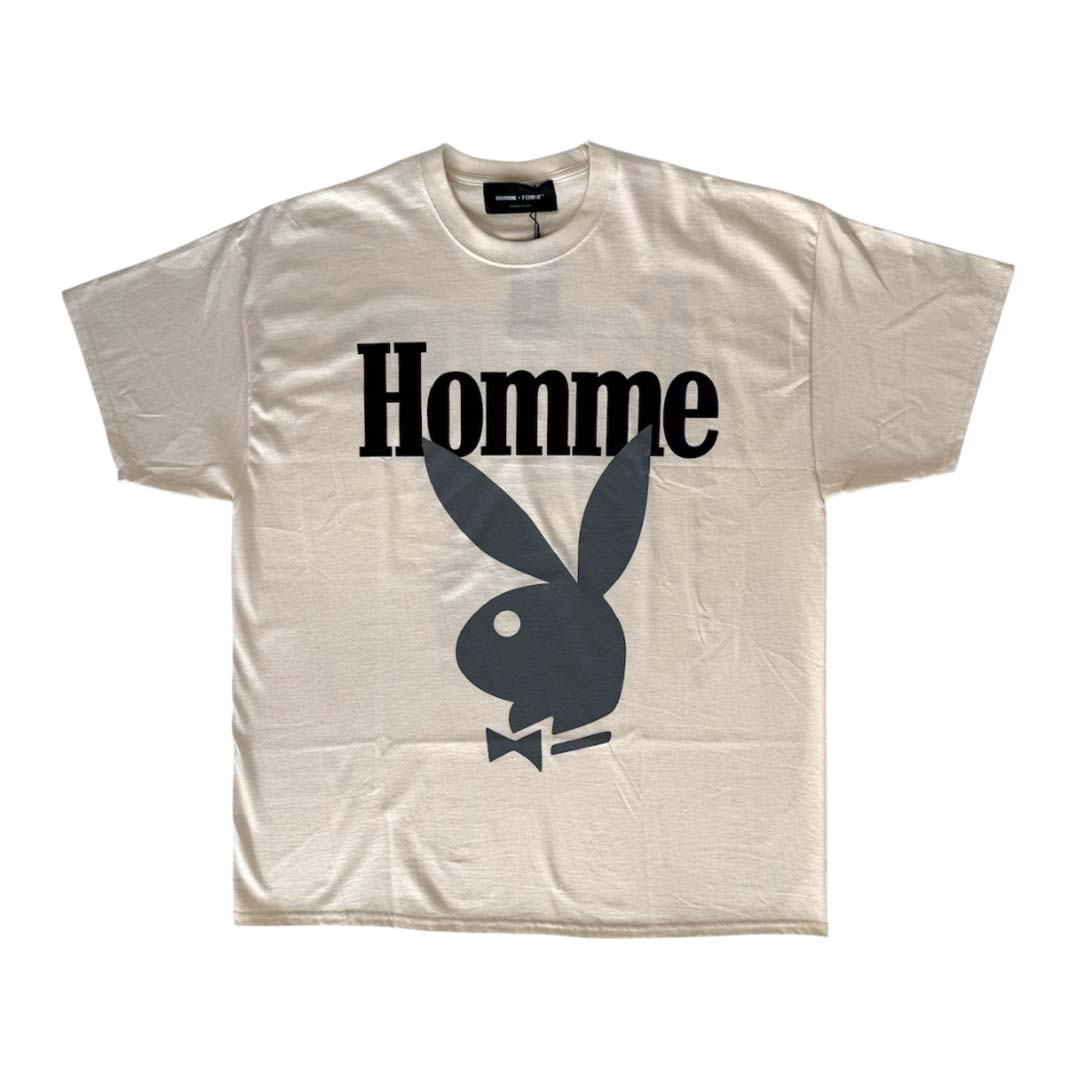 Homme Femme Playboy Bone Black Grey Tee