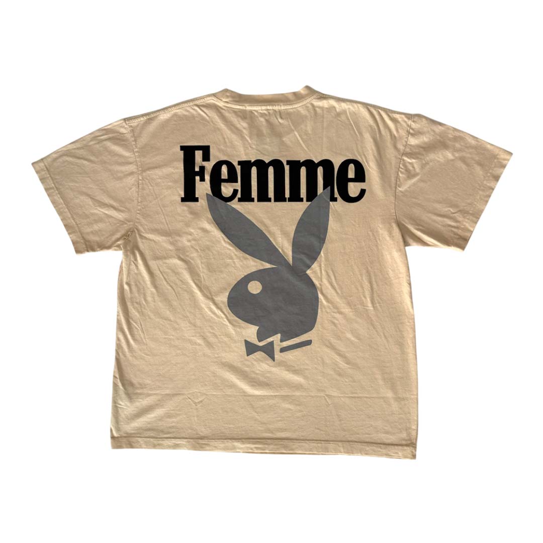 Homme Femme Playboy Cream Black Grey Tee