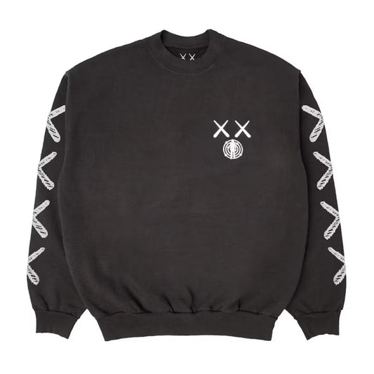 KAWS For Kid Cudi Moon Man Back Print Crewneck Sweatshirt