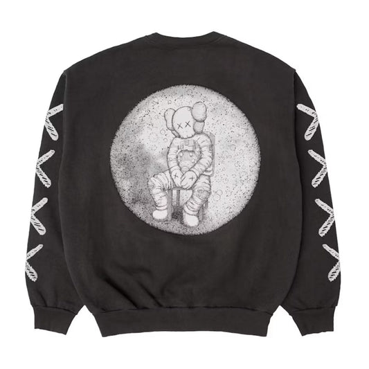KAWS For Kid Cudi Moon Man Back Print Crewneck Sweatshirt