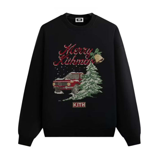 Kith Kithmas Needlepoint Nelson Crewneck Black