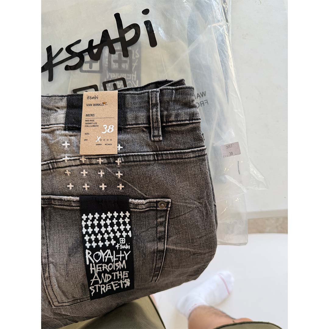 Ksubi Van Winkle Burnt Skinny Jeans Washed Black