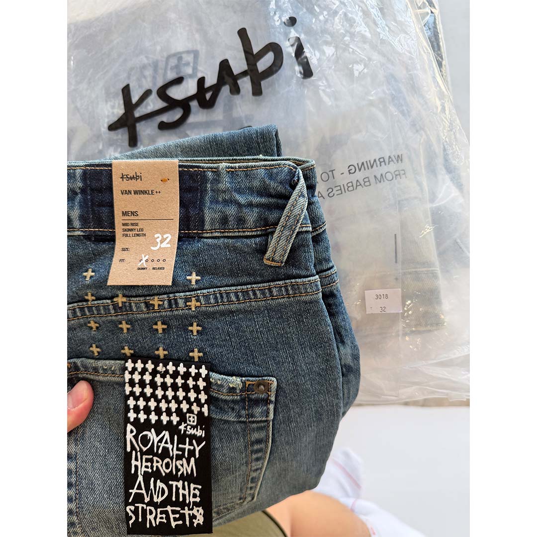 Ksubi Van Winkle Thrashed Jeans Blue Wash