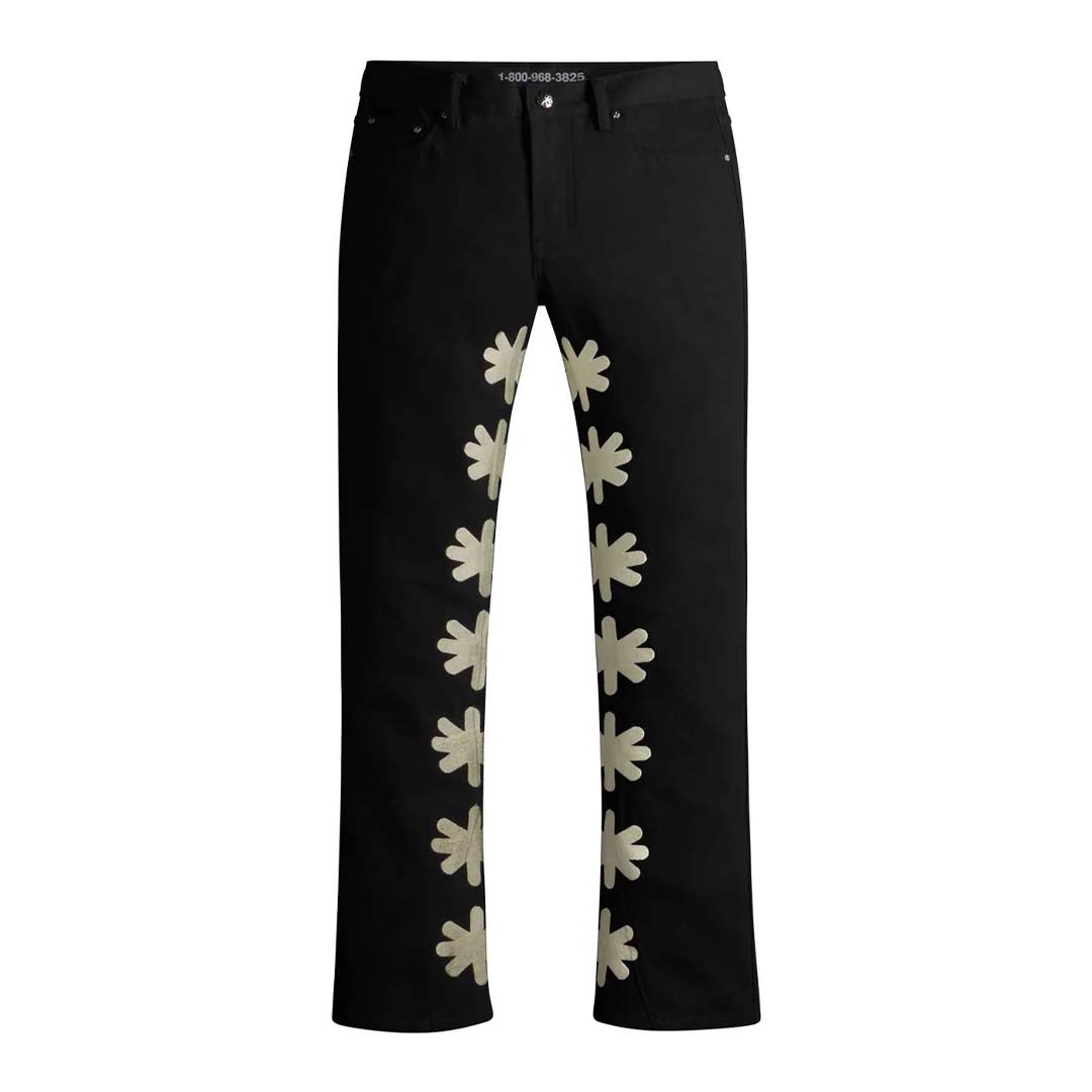 Lost Shdws Black Bone Sun Logo Denim Jeans
