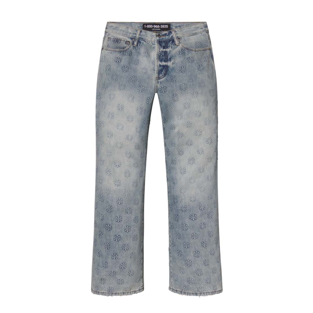 Lost Shdws Blue Embossed Denim Jeans