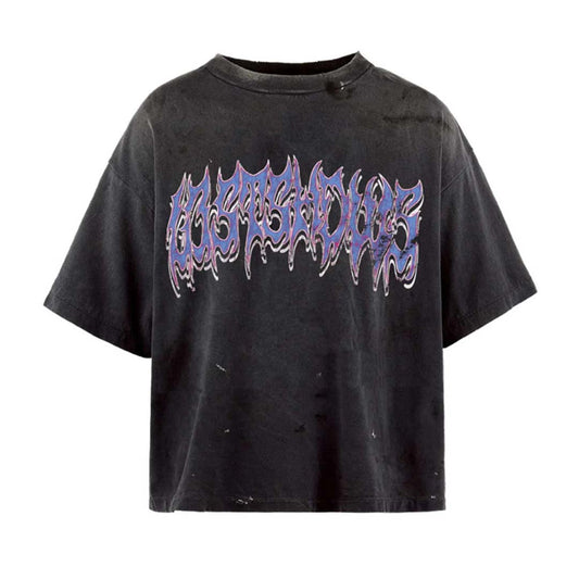 Lost Shdws Metallic Font Black Tee