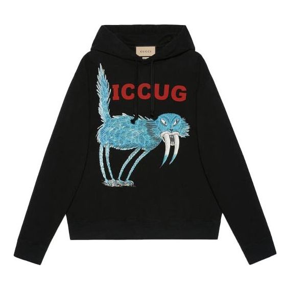 Men's Gucci x Freya Hartas Crossover FW21 Animal Printing Drawstring Black 646953-XJDJN-1082