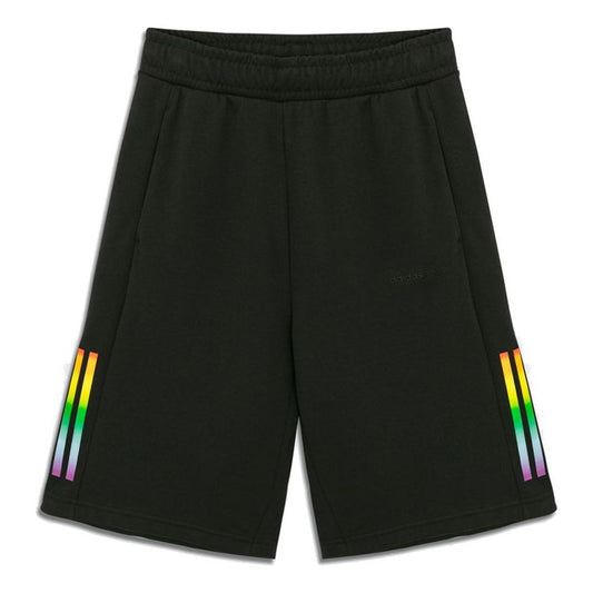 adidas neo Pd Short Gradient Stripe sPrinting Width Loose Sport Shorts Men's Black H65027