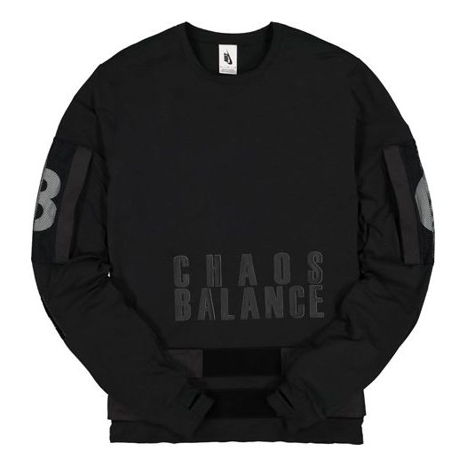 Nike Printing Splicing Sports Round Neck Pullover Black BV6476-010