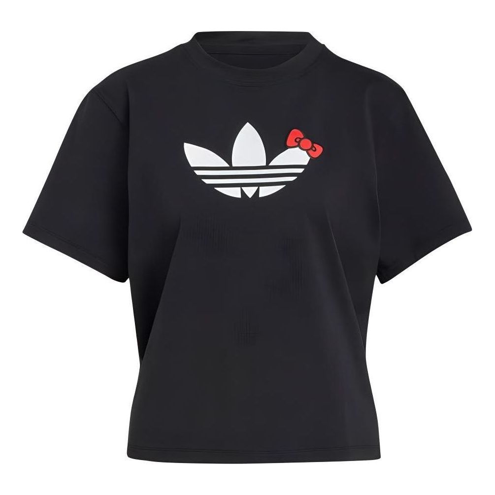(WMNS) adidas Originals Hello Kitty T-Shirt Asia Sizing 'Black White' IX7878