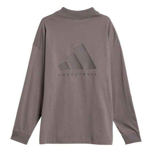 adidas Basketball Long Sleeve Tee Asia Sizing 'Brown' IX1972