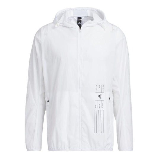 adidas Th Lite Wvjk Solid Color Sports Hooded Jacket White HE9917