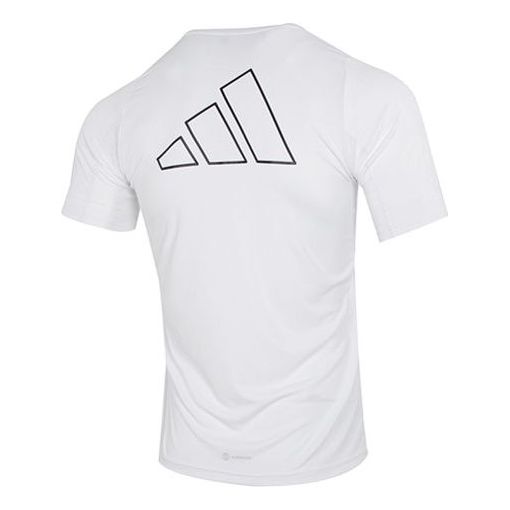 adidas Rn Icn 3B T Athleisure Casual Sports Large Logo Round Neck Short Sleeve White HC0407