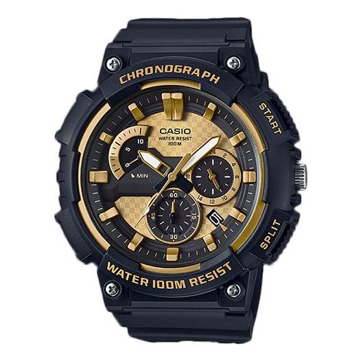 CASIO Waterproof Sports Quartz Mens Black/Gold Analog MCW-200H-9A