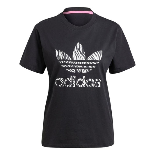 (WMNS) adidas originals Zebra Animal Print Infill T-Shirt 'Black' II0911