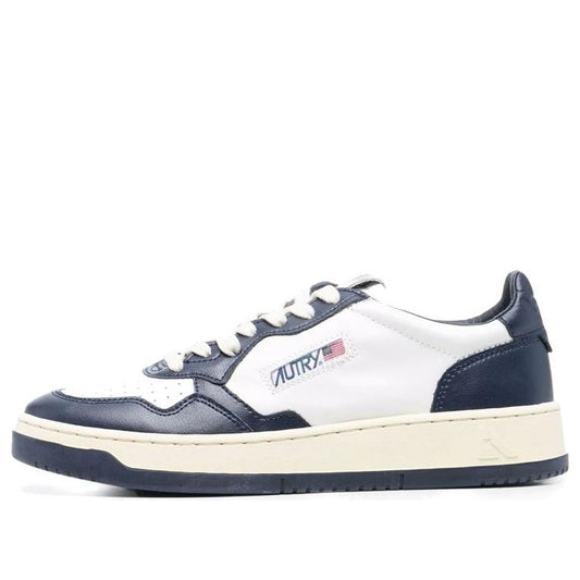 Autry Medalist Leather Low 'White Navy' AULM-WB04