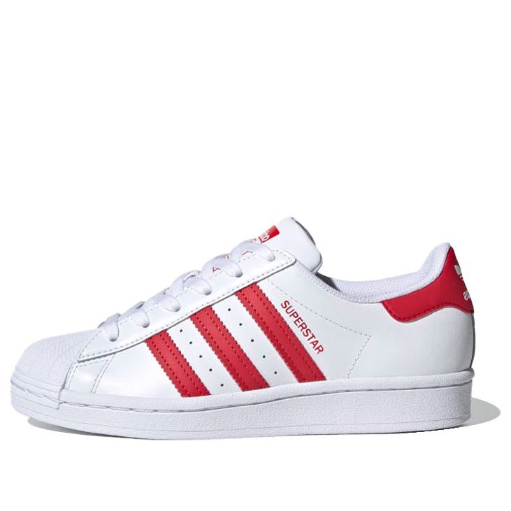 (GS) adidas originals Superstar J 'White Red' FW8293