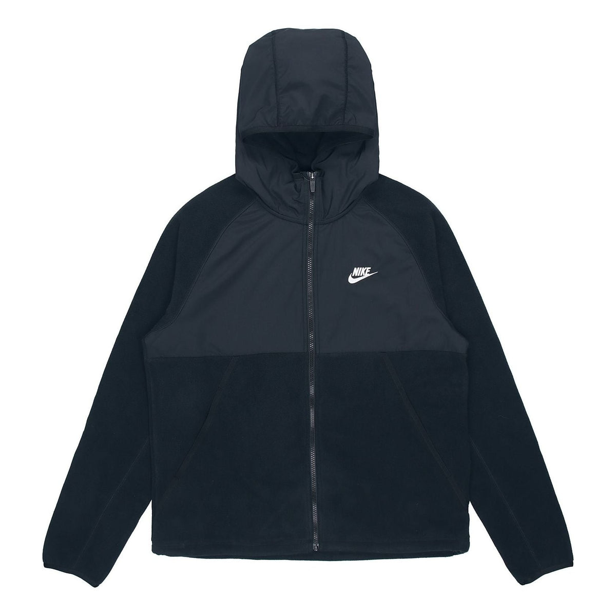 Men's Nike Sportswear Full-Length Zipper Cardigan Hooded Fleece Lined Jacket Black DM1220-010