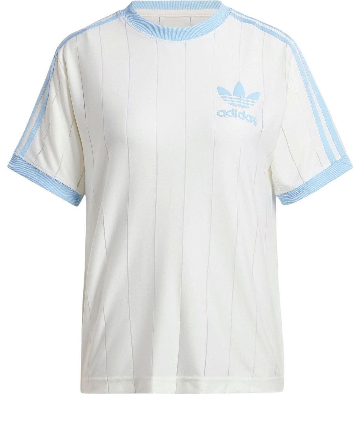 (WMNS) adidas Originals 3 Stripe Graphic T-shirt Asia Sizing 'White Blue' IR7469
