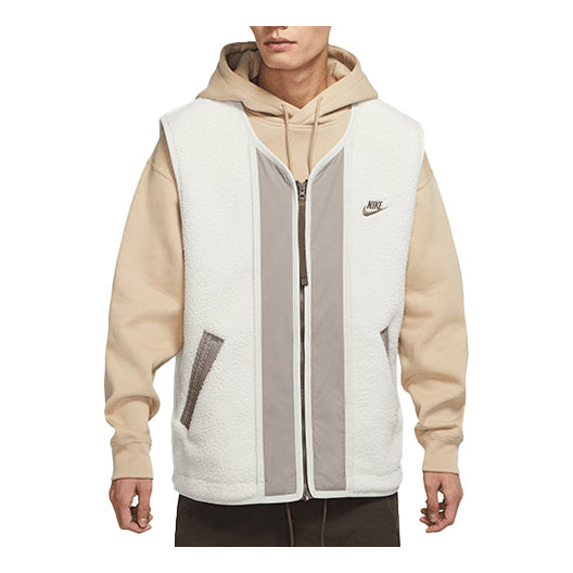 Men's Nike Sportswear Sport Essentials+ Embroidered Logo Fleece Zipper Mineral Gray Vest DD5026-072