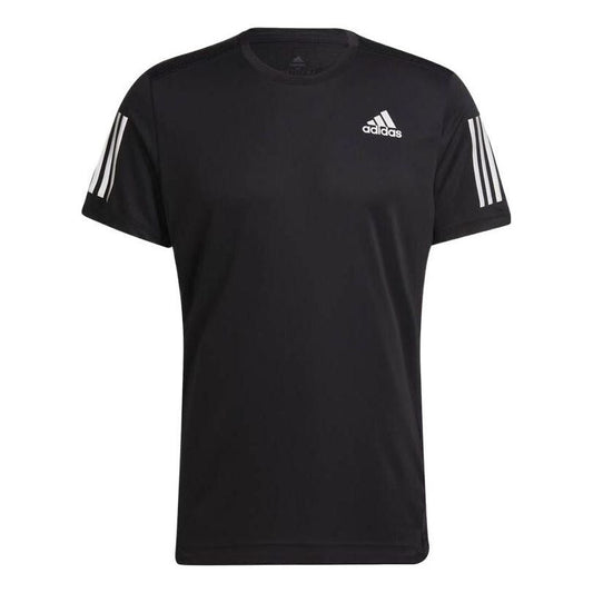 Men's adidas Solid Color Breathable Round Neck Pullover Short Sleeve Black T-Shirt H58591