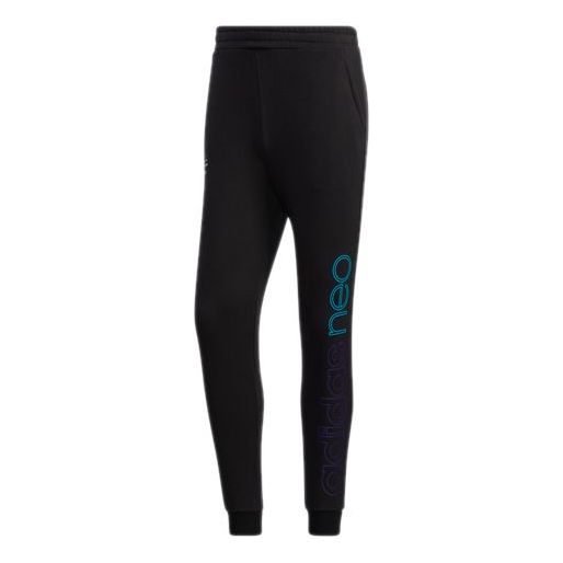 adidas neo M Fav Ss Tp 2 Printing Casual Sports Pants Black GM2336