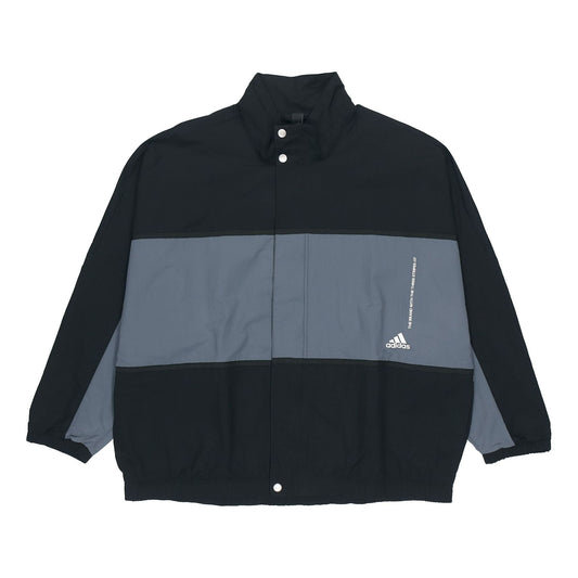 adidas M Wrd Wov Jkt Sports Loose Contrasting Colors Woven Stand Collar Jacket Black GL8673