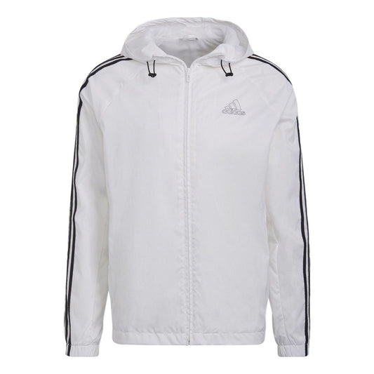 adidas Casual hooded Long Sleeves Jacket White HE4318