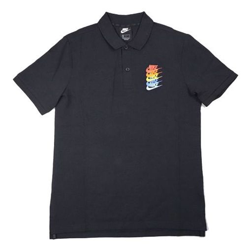Nike Sportswear Polo Rainbow Gradient Polo Shirt Black CI9595-010
