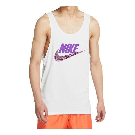 Men's Nike Sportswear Sports Printing Alphabet Basketball Jersey/Vest White DD1345-100