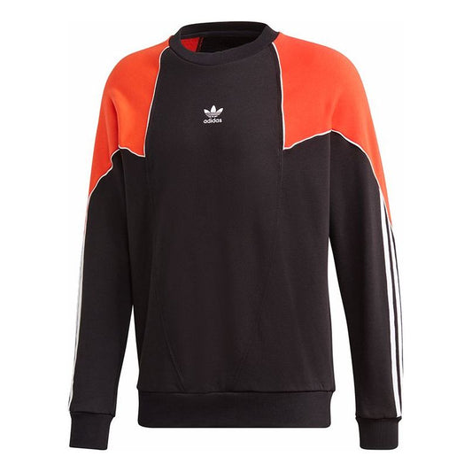 adidas originals B Trf Ab Crew Colorblock Casual Sports Pullover Black GE0807