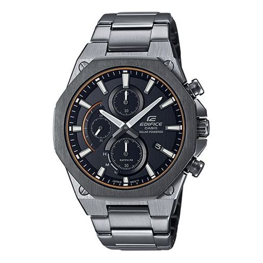 CASIO Waterproof Sports EDIFICE Solar Powered Mens Black Analog EFS-S570YDC-1A