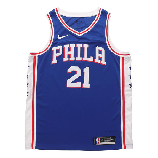 Nike NBA Swingman Jersey Basketball Sports SW Fan Edition Philadelphia 76ers 21 Blue CW3678-495