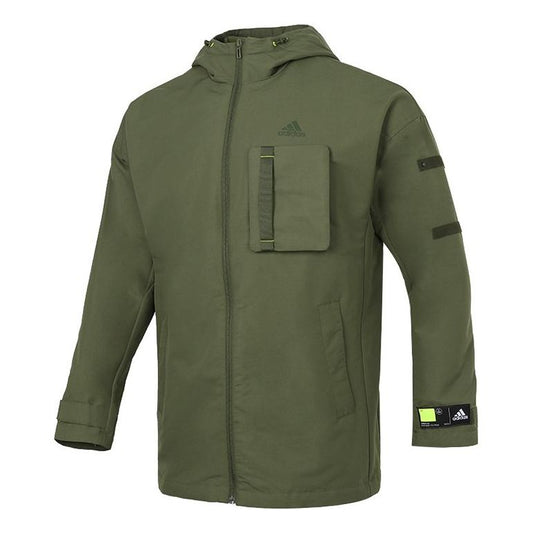 adidas Men's TH Woven CSTM Hooded Jacket Green GP0990