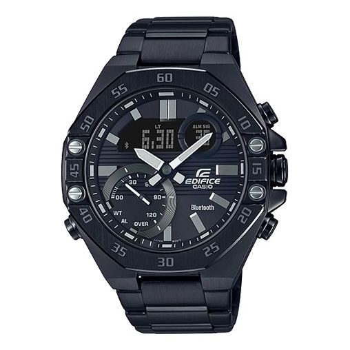 CASIO Waterproof Sports EDIFICE Sapphire Crystal Solar Powered Mens Black Analog/Digital Combo ECB-10YDC-1A
