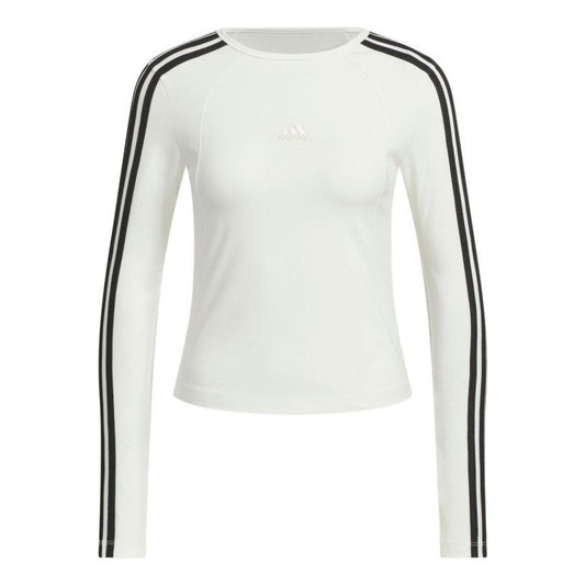 (WMNS) adidas 3-Stripes Long Sleeves T-Shirt Asia Sizing 'White' JW4643
