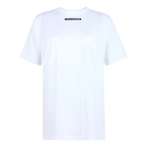 Burberry Solid Color Alphabet Round Neck Short Sleeve White 80168901
