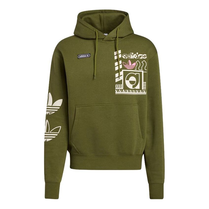 adidas originals Casual Sports hooded Pullover Green GN3865