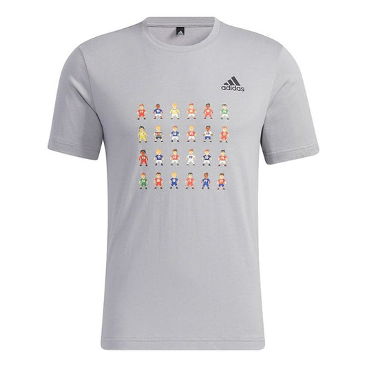 adidas 8-Bit Tee Printing Sports Short Sleeve Gray GL1998