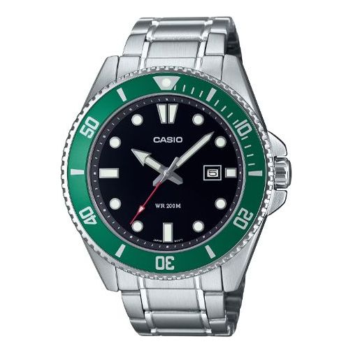 CASIO Analog 'Silver Verdent Green' MDV-107D-3A