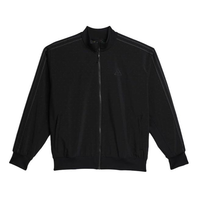 adidas originals Pw Tt ribbed Cuff Reflective Printing Sports Stand Collar Jacket Black GU1368