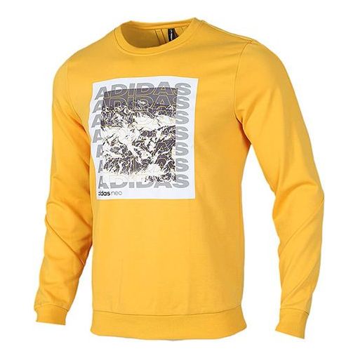 adidas neo M Cs Gr Swtshrt Casual Sports Pullover Long Sleeves Yellow EI4504